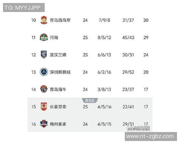 最新中超积分排名解析：保级与争冠局势分析
